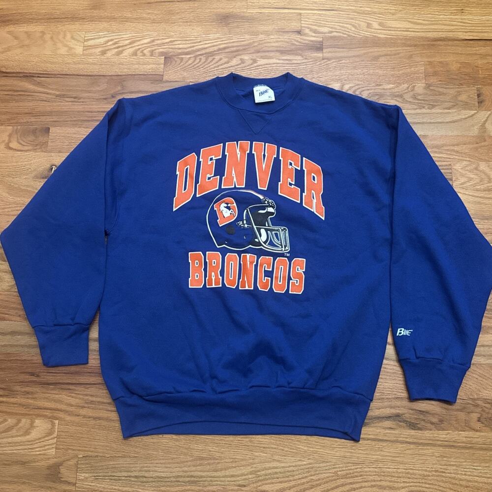 Vintage Denver Broncos Crewneck Sweatshirt BIKE USA Made NFL Sz XL 90s